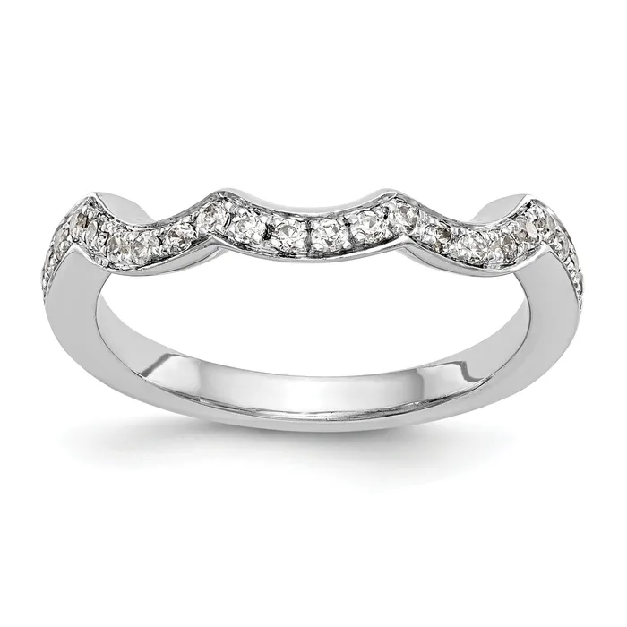 Rings Goldia 024ct CZ Solid Real 14K White Gold Wedding Wedding Band Ring Rings Goldia 024ct CZ Solid Real 14K White Gold Wedding Wedding Band Ring