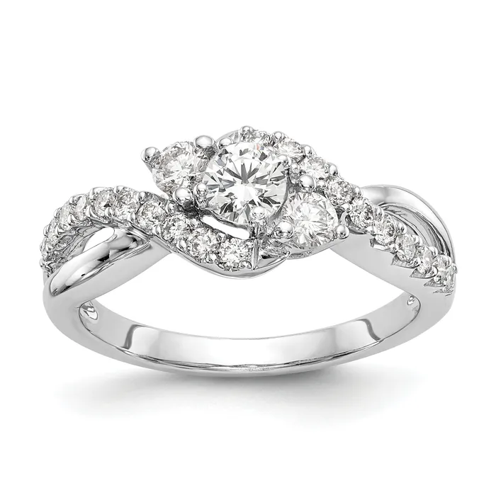 Rings Goldia 050ct CZ Solid Real 14k White Gold Peg Set CrissCross Engagement Ring Rings Goldia 050ct CZ Solid Real 14k White Gold Peg Set CrissCross Engagement Ring