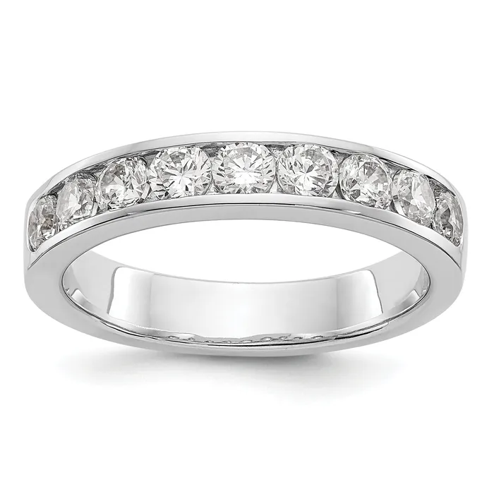 Rings Goldia 093ct CZ Solid Real 14K White Gold 9Stone Channel Wedding Band Ring Rings Goldia 093ct CZ Solid Real 14K White Gold 9Stone Channel Wedding Band Ring