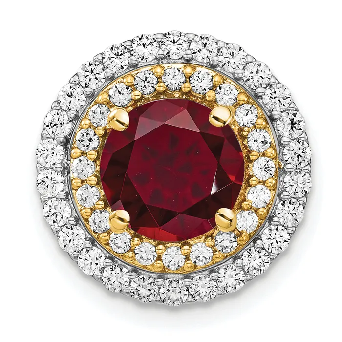 Rings Goldia 14k Twotone Two Tone 58 Ct Lab Grown Diamond VSSI G and Lab Created Ruby Chain Slide Pendant Rings Goldia 14k Twotone Two Tone 58 Ct Lab Grown Diamond VSSI G and Lab Created Ruby Chain Slide Pendant