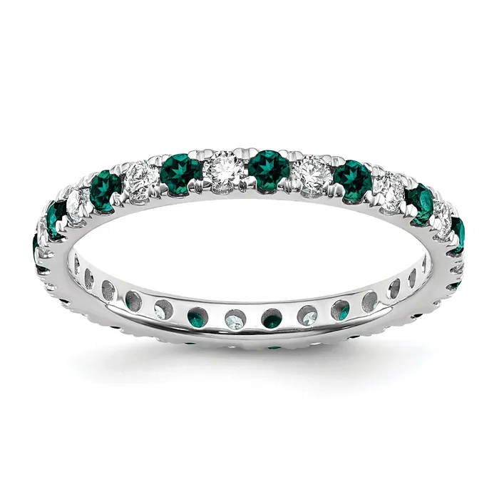 Rings Goldia 14k White Gold 12 Ct Lab Grown Diamond VSSI G and Lab Created Alexandrite Eternity Band Ring Rings Goldia 14k White Gold 12 Ct Lab Grown Diamond VSSI G and Lab Created Alexandrite Eternity Band Ring