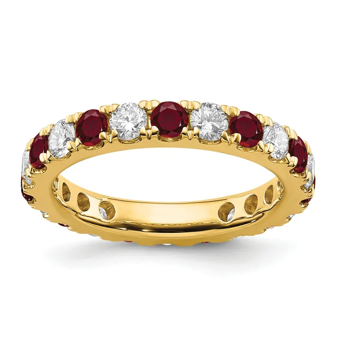 Rings Goldia 14k Yellow Gold 1 15 Ct Lab Grown Diamond VSSI G and Lab Created Ruby Eternity Band Ring Rings Goldia 14k Yellow Gold 1 15 Ct Lab Grown Diamond VSSI G and Lab Created Ruby Eternity Band Ring
