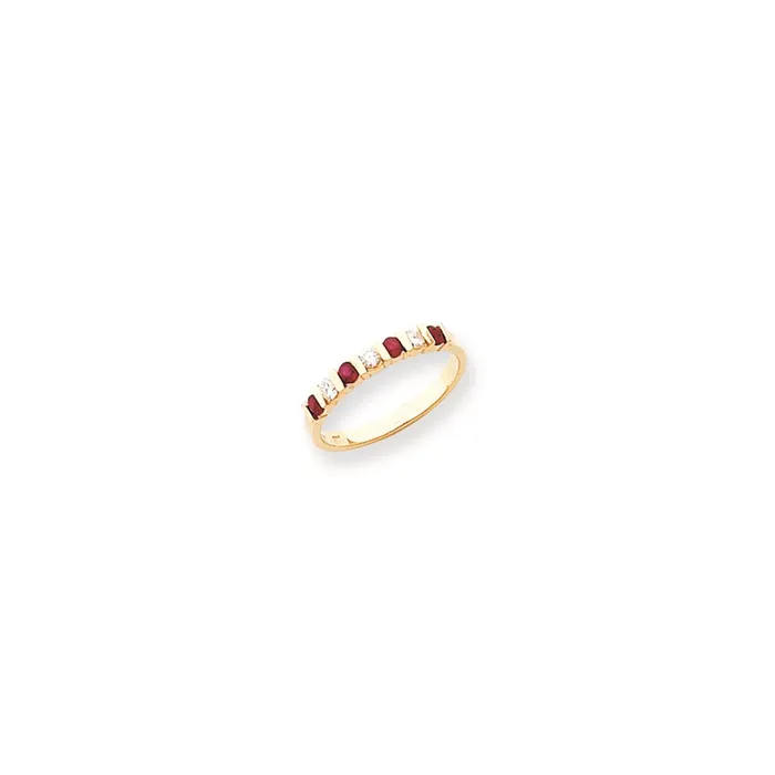 Rings Goldia 14k Yellow Gold 225mm Ruby AAA Diamond Anniversary Band