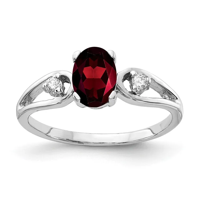 Rings goldiaca 14k White Gold 7x5mm Oval Garnet Checker AA Real Diamond ring Rings goldiaca 14k White Gold 7x5mm Oval Garnet Checker AA Real Diamond ring