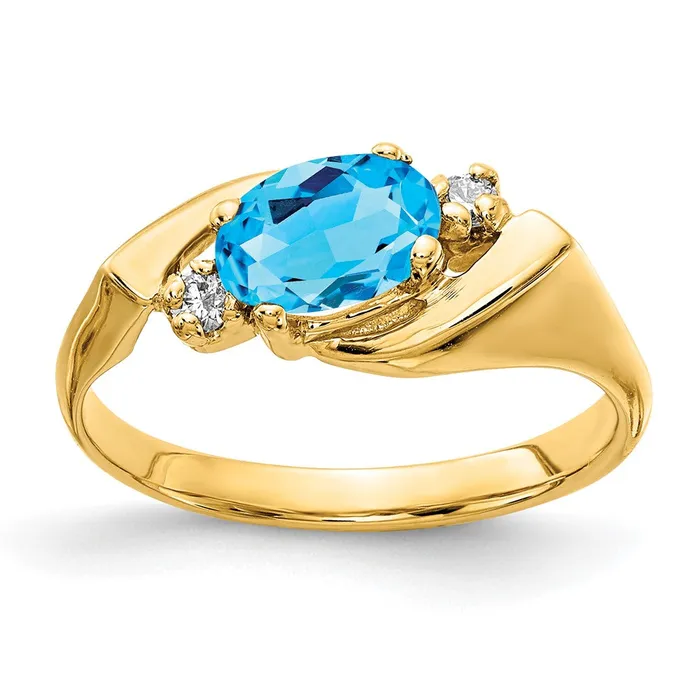 Rings goldiaca 14K Yellow Gold 7x5mm Oval Blue Topaz Checker AAA Real Diamond ring Rings goldiaca 14K Yellow Gold 7x5mm Oval Blue Topaz Checker AAA Real Diamond ring