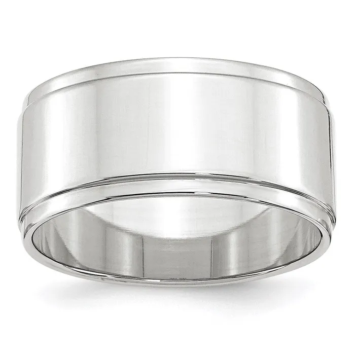 Rings Goldia Solid 14K White Gold 10mm Flat with Step Edge MensWomens Wedding Band Ring Size 45 Rings Goldia Solid 14K White Gold 10mm Flat with Step Edge MensWomens Wedding Band Ring Size 45
