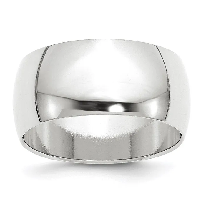 Rings Goldia Solid 18K White Gold 10mm Half Round MensWomens Wedding Band Ring Size 55 Rings Goldia Solid 18K White Gold 10mm Half Round MensWomens Wedding Band Ring Size 55