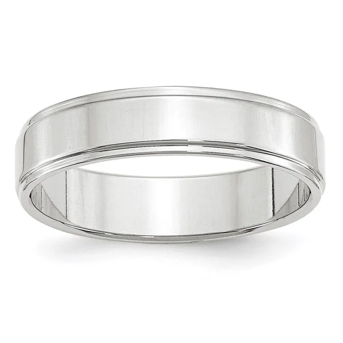 Rings Goldia Solid 18K White Gold 5mm Flat with Step Edge MensWomens Wedding Band Ring Size 65 Rings Goldia Solid 18K White Gold 5mm Flat with Step Edge MensWomens Wedding Band Ring Size 65