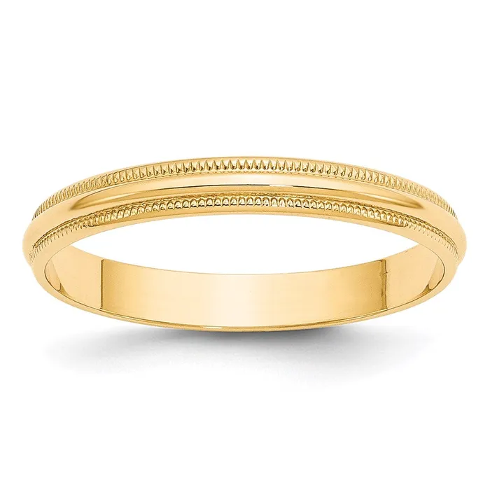 Rings Goldia Solid 18K Yellow Gold 3mm Light Weight Milgrain Half Round MensWomens Wedding Band Ring Size 12 Rings Goldia Solid 18K Yellow Gold 3mm Light Weight Milgrain Half Round MensWomens Wedding Band Ring Size 12