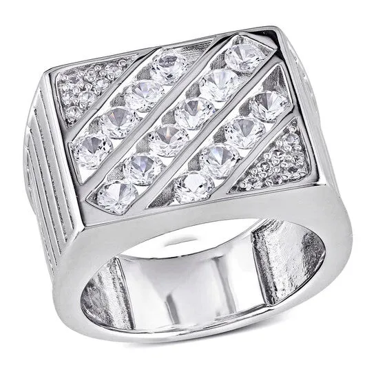 Rings Original Amour Sterling Silver 1 45 CT TGW Created White Sapphire Mens Ring JMS always Rings Original Amour Sterling Silver 1 45 CT TGW Created White Sapphire Mens Ring JMS always