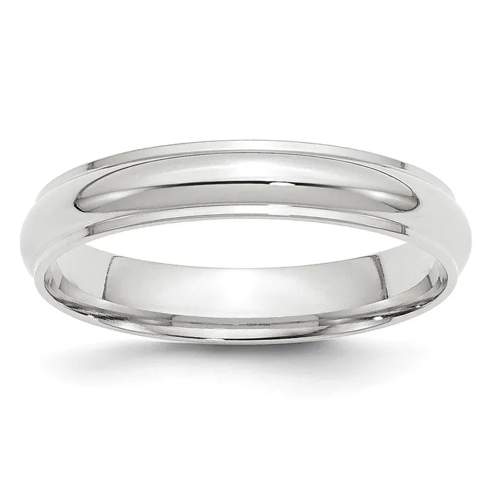 Rings Solid 10K White Gold 4mm Half Round with Edge MensWomens Wedding Band Ring Size 125 Goldia Rings Solid 10K White Gold 4mm Half Round with Edge MensWomens Wedding Band Ring Size 125 Goldia