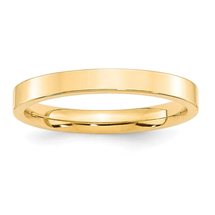 Rings Solid 14K Yellow Gold 3mm Standard Flat Comfort Fit MensWomens Wedding Band Ring Size 95 Goldia Rings Solid 14K Yellow Gold 3mm Standard Flat Comfort Fit MensWomens Wedding Band Ring Size 95 Goldia