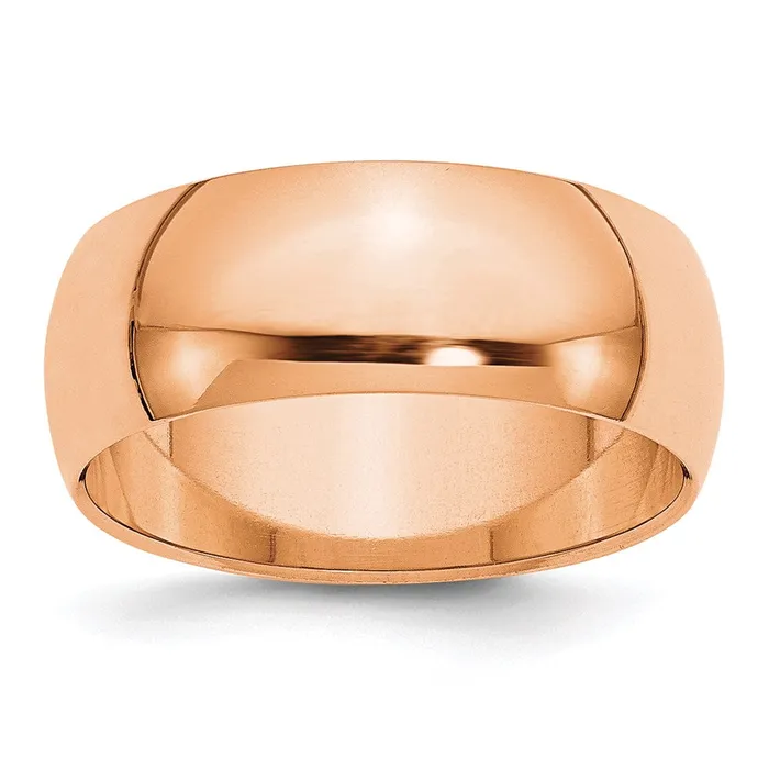 Rings Solid 14K Yellow Gold Rose Gold 8mm HalfRound Wedding MensWomens Wedding Band Ring Size 105 Goldia Rings Solid 14K Yellow Gold Rose Gold 8mm HalfRound Wedding MensWomens Wedding Band Ring Size 105 Goldia