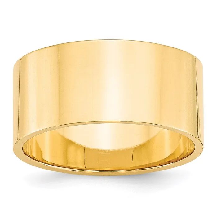 Solid 10K Yellow Gold 10mm Light Weight Flat MensWomens Wedding Band Ring Size 8 Goldia Rings Solid 10K Yellow Gold 10mm Light Weight Flat MensWomens Wedding Band Ring Size 8 Goldia Rings