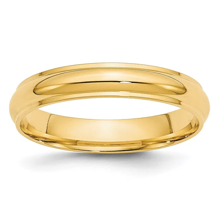 Solid 10K Yellow Gold 4mm Half Round with Edge MensWomens Wedding Band Ring Size 45 Goldia Rings Solid 10K Yellow Gold 4mm Half Round with Edge MensWomens Wedding Band Ring Size 45 Goldia Rings