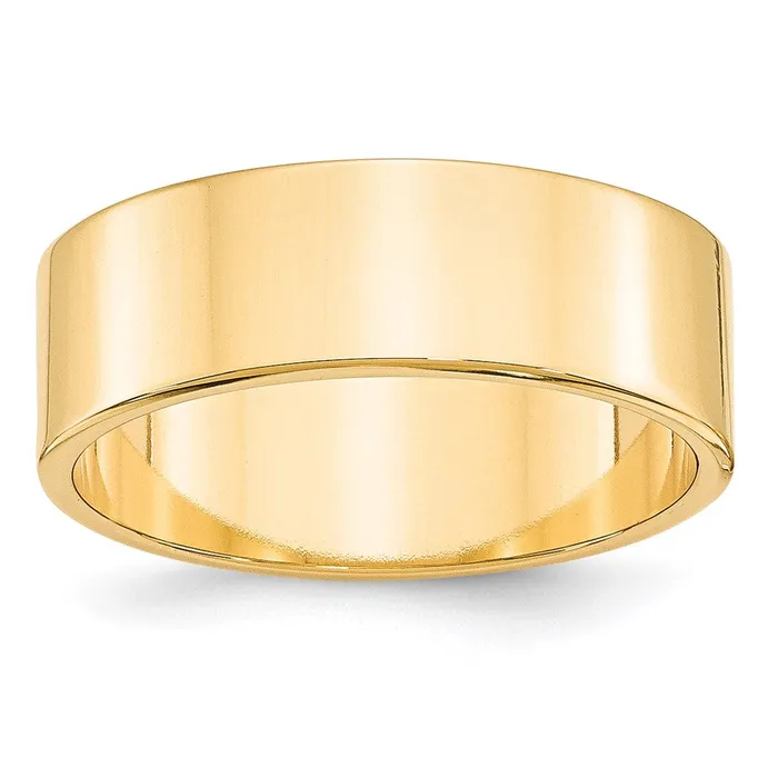 Solid 10K Yellow Gold 7mm Light Weight Flat MensWomens Wedding Band Ring Size 8 Goldia Rings Solid 10K Yellow Gold 7mm Light Weight Flat MensWomens Wedding Band Ring Size 8 Goldia Rings