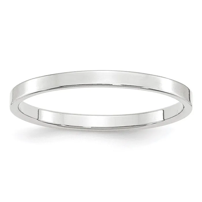 Solid 14K White Gold 2mm Light Weight Flat MensWomens Wedding Band Ring Size 14 Goldia Rings Solid 14K White Gold 2mm Light Weight Flat MensWomens Wedding Band Ring Size 14 Goldia Rings
