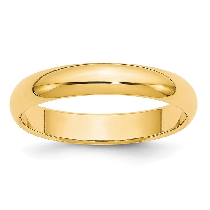 Solid 14K Yellow Gold 4mm HalfRound Wedding MensWomens Wedding Band Ring Size 65 Goldia Rings Solid 14K Yellow Gold 4mm HalfRound Wedding MensWomens Wedding Band Ring Size 65 Goldia Rings