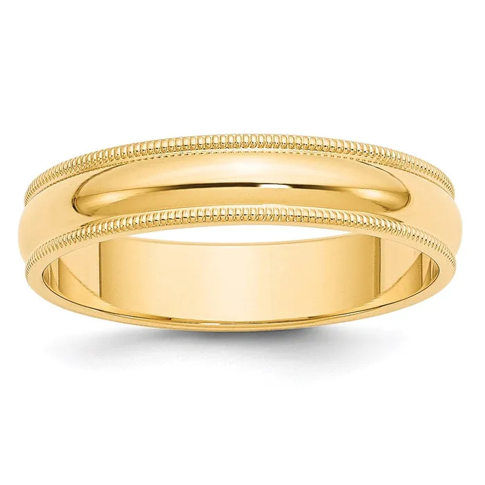 Solid 18K Yellow Gold 5mm Milgrain HalfRound Wedding MensWomens Wedding Band Ring Size 12 Goldia Rings Solid 18K Yellow Gold 5mm Milgrain HalfRound Wedding MensWomens Wedding Band Ring Size 12 Goldia Rings