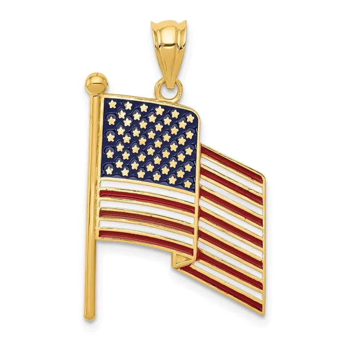 14k Yellow Gold Enameled Flag Pendant TreasureFineJewelers PreStyled Sets 14k Yellow Gold Enameled Flag Pendant TreasureFineJewelers PreStyled Sets