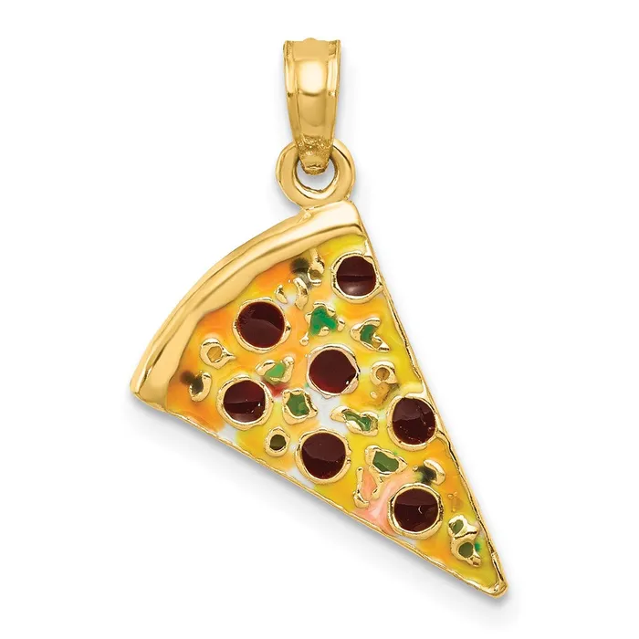 14k Yellow Gold Enameled Pizza Slice Pendant TreasureFineJewelers PreStyled Sets 14k Yellow Gold Enameled Pizza Slice Pendant TreasureFineJewelers PreStyled Sets