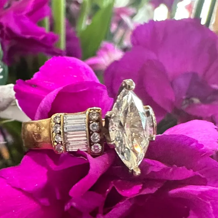 18 Karat Yellow Gold Marquis Diamond Ring 10000555 ONeills Estate Jewelry Rings 18 Karat Yellow Gold Marquis Diamond Ring 10000555 ONeills Estate Jewelry Rings