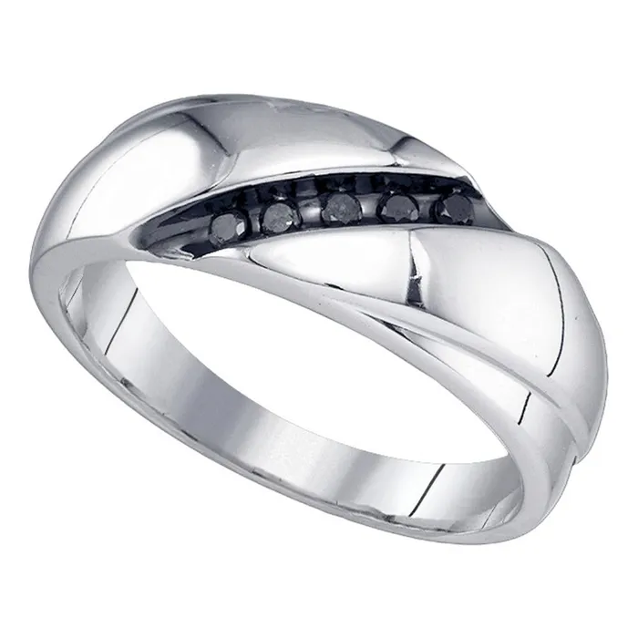 North Arrow Shop sterling silver mens round black color enhanced diamond diagonal row band ring 18 cttw81567 Rings North Arrow Shop sterling silver mens round black color enhanced diamond diagonal row band ring 18 cttw81567 Rings