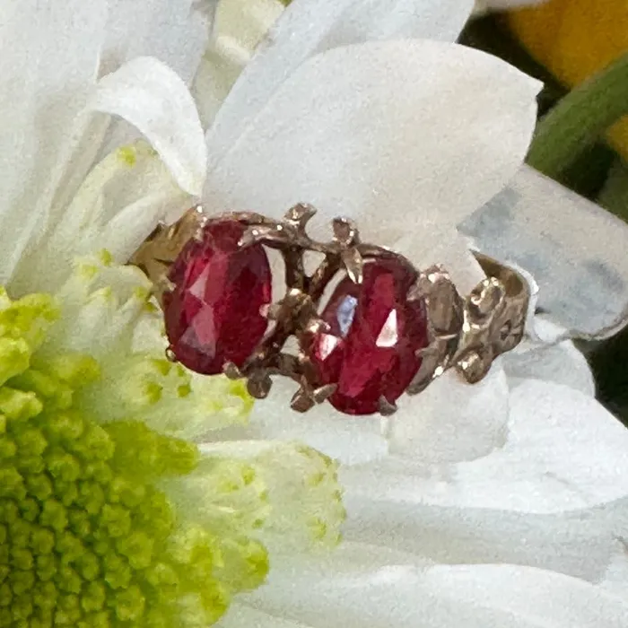 ONeills Estate Jewelry Rings 10 Karat Victorian Red Doublet Ring 20001329