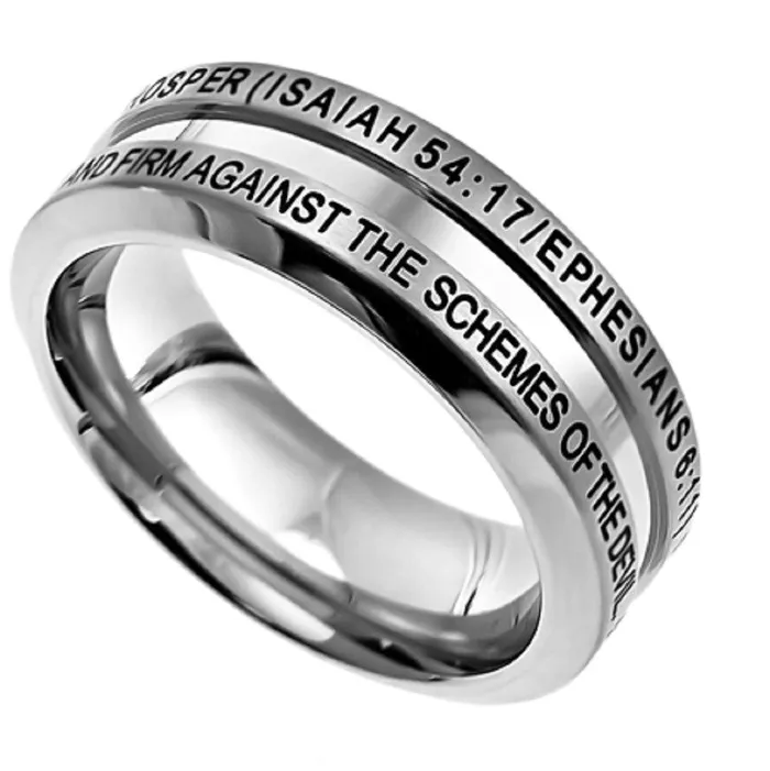 Rings Isaiah 5417 Ring NO WEAPON Christian Bible Verse Stainless Steel Thick Band North Arrow Shop Rings Isaiah 5417 Ring NO WEAPON Christian Bible Verse Stainless Steel Thick Band North Arrow Shop