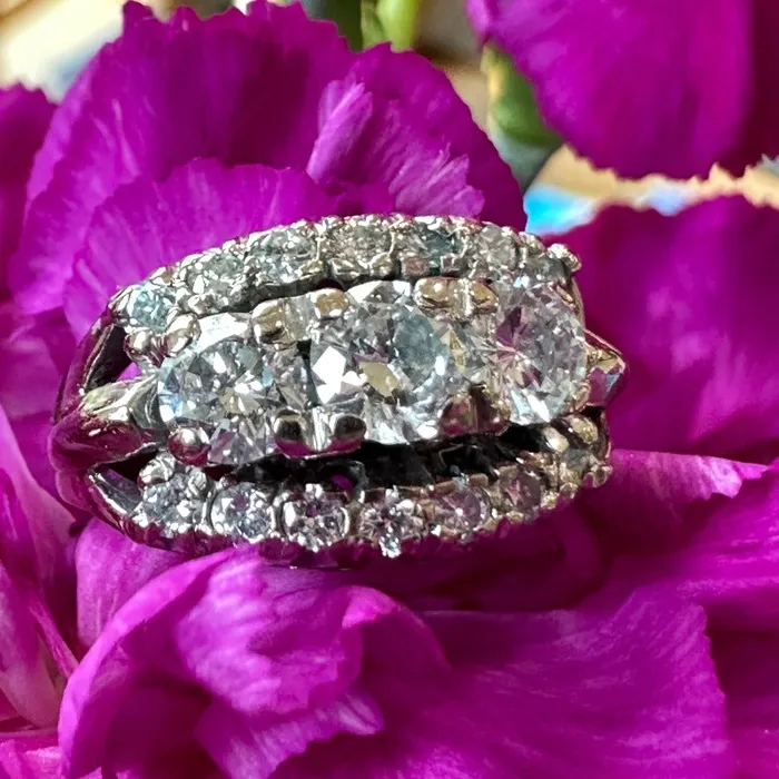 Rings ONeills Estate Jewelry 14 Karat White Gold Diamond Fashion Ring 13000902 Rings ONeills Estate Jewelry 14 Karat White Gold Diamond Fashion Ring 13000902