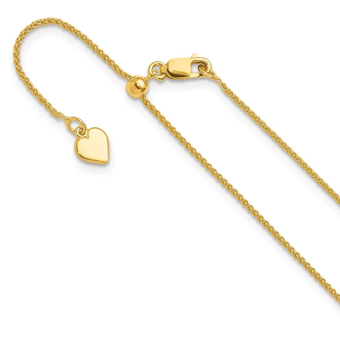 Rings Sterling Silver Goldplated Adjustable 1mm Spiga Chain TreasureFineJewelers Rings Sterling Silver Goldplated Adjustable 1mm Spiga Chain TreasureFineJewelers