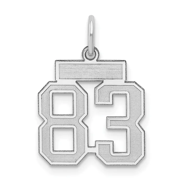 Rings Sterling SilverRhodiumplated Satin Number 83 Charm TreasureFineJewelers Rings Sterling SilverRhodiumplated Satin Number 83 Charm TreasureFineJewelers