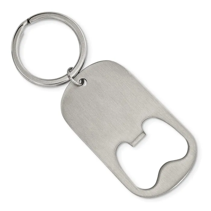 Rings TreasureFineJewelers Chisel Stainless Steel Brushed Functional Bottle Opener Key Ring Rings TreasureFineJewelers Chisel Stainless Steel Brushed Functional Bottle Opener Key Ring