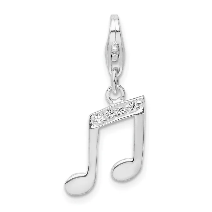 Sterling Silver Amore La Vita Rhodiumplated CZ Music Note Charm TreasureFineJewelers Rings Sterling Silver Amore La Vita Rhodiumplated CZ Music Note Charm TreasureFineJewelers Rings