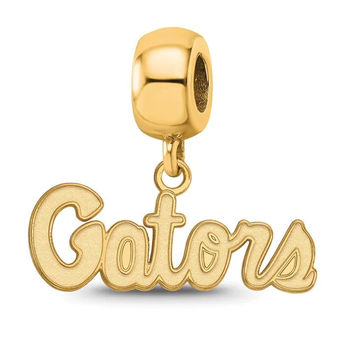 Sterling Silver Goldplated LogoArt University of Florida Gators Script Extra Small Dangle Bead Charm TreasureFineJewelers Rings Sterling Silver Goldplated LogoArt University of Florida Gators Script Extra Small Dangle Bead Charm TreasureFineJewelers Rings