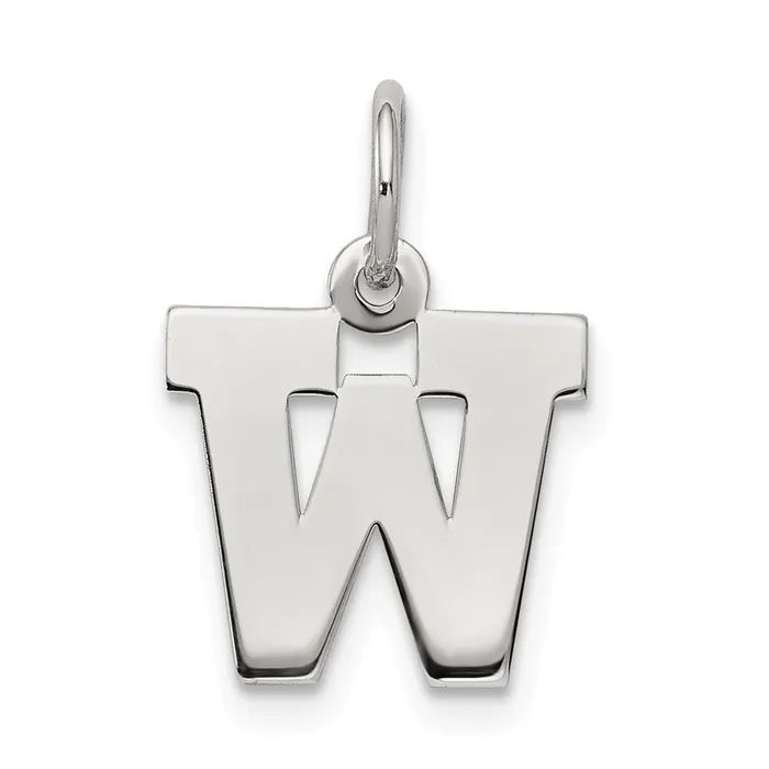 Sterling Silver Rhodiumplated Block Letter W Initial Charm TreasureFineJewelers Rings Sterling Silver Rhodiumplated Block Letter W Initial Charm TreasureFineJewelers Rings