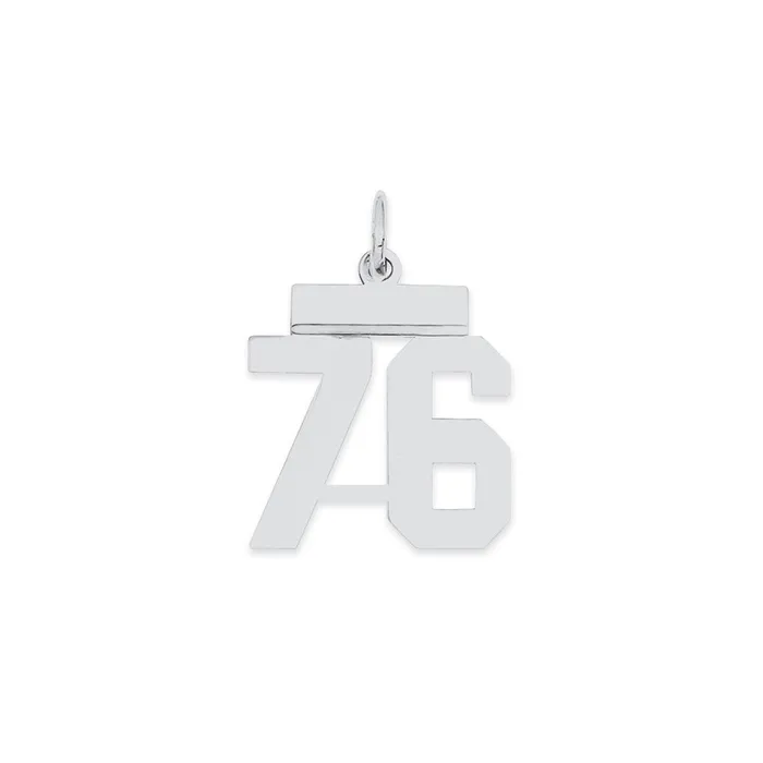 Sterling SilverRhodiumplated Polished Number 76 Charm TreasureFineJewelers Rings Sterling SilverRhodiumplated Polished Number 76 Charm TreasureFineJewelers Rings