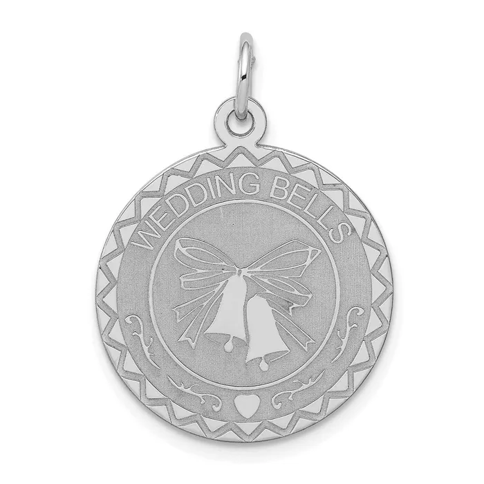 Sterling Silver Rhodiumplated Wedding Bells Disc Charm TreasureFineJewelers Rings Sterling Silver Rhodiumplated Wedding Bells Disc Charm TreasureFineJewelers Rings