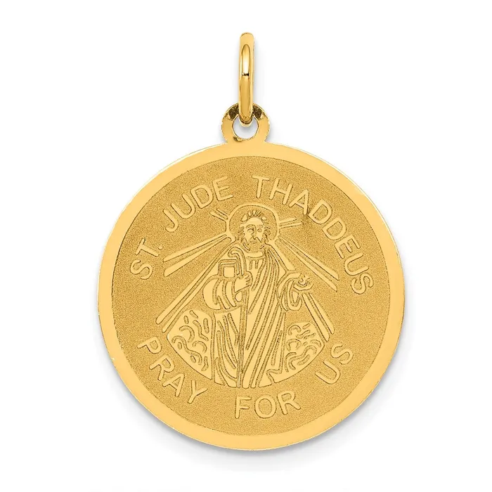 TreasureFineJewelers Charm Necklaces 14k Yellow Gold Saint Jude Thaddeus Charm TreasureFineJewelers Charm Necklaces 14k Yellow Gold Saint Jude Thaddeus Charm