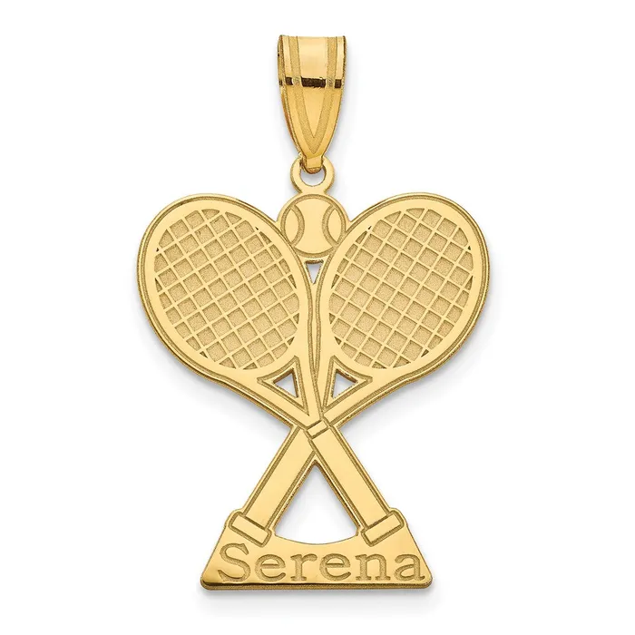 TreasureFineJewelers PreStyled Sets 10k Yellow Gold Personalized Tennis Pendant TreasureFineJewelers PreStyled Sets 10k Yellow Gold Personalized Tennis Pendant