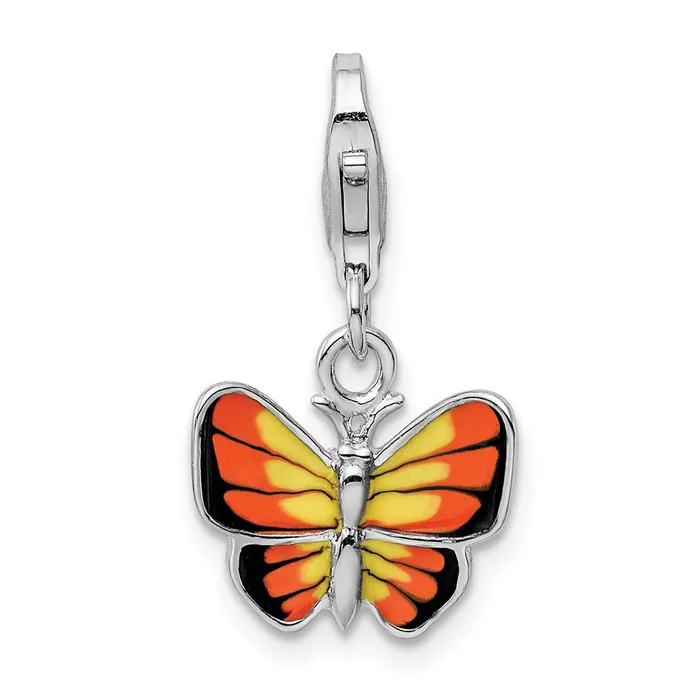 TreasureFineJewelers Rings Sterling Silver Amore La Vita Rhodiumplated Enameled Butterfly Charm TreasureFineJewelers Rings Sterling Silver Amore La Vita Rhodiumplated Enameled Butterfly Charm