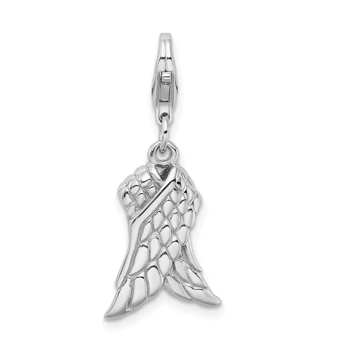 TreasureFineJewelers Rings Sterling Silver Amore La Vita Rhodiumplated Polished 3D Wings Charm TreasureFineJewelers Rings Sterling Silver Amore La Vita Rhodiumplated Polished 3D Wings Charm