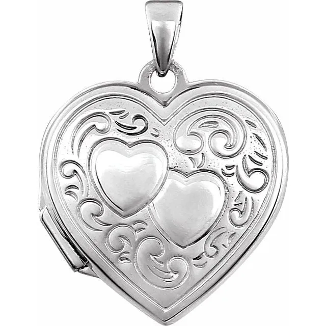 TreasureFineJewelers Rings Sterling Silver Engravable Double Heart Locket TreasureFineJewelers Rings Sterling Silver Engravable Double Heart Locket