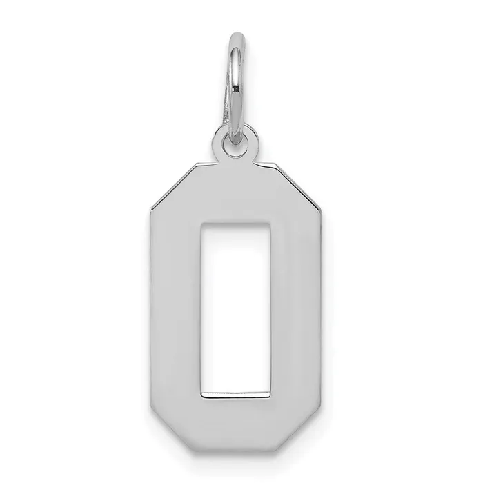 TreasureFineJewelers Sterling SilverRhodiumplated Polished Number 0 Charm Rings TreasureFineJewelers Sterling SilverRhodiumplated Polished Number 0 Charm Rings