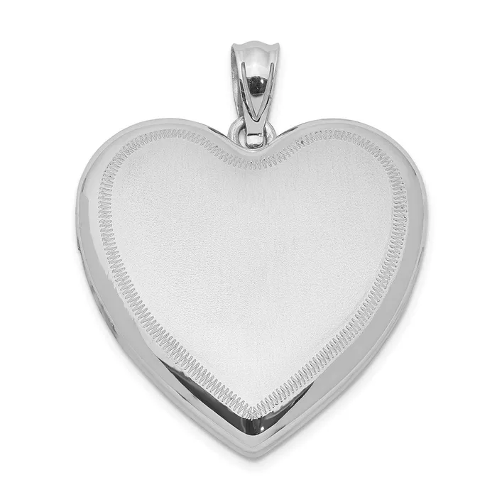 TreasureFineJewelers Sterling Silver Rhodiumplated Polished Satin Heart Locket Rings TreasureFineJewelers Sterling Silver Rhodiumplated Polished Satin Heart Locket Rings
