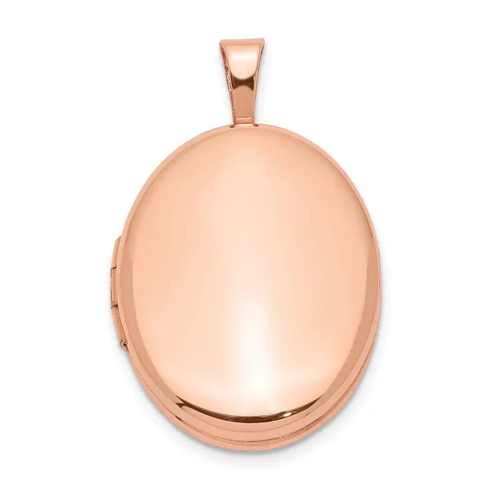 TreasureFineJewelers Sterling Silver Rose Goldplated 20mm Polished Oval Locket Rings TreasureFineJewelers Sterling Silver Rose Goldplated 20mm Polished Oval Locket Rings