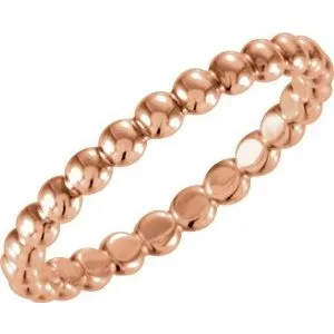 14K Rose 25 mm Beaded Stackable Ring Size 6510901011PSTWBC WB Choice Jewelry Rings 14K Rose 25 mm Beaded Stackable Ring Size 6510901011PSTWBC WB Choice Jewelry Rings