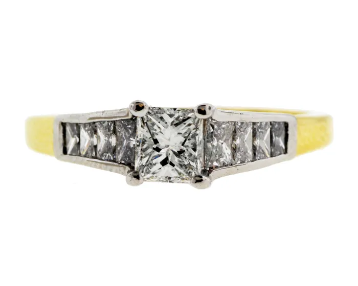 FULLERS PURCHASE FROM PUBLIC Rings 18KYPLATINUM 120 CTTW DIAMOND ENGAGEMENT RING 50 CT PRINCESS CUT CE FULLERS PURCHASE FROM PUBLIC Rings 18KYPLATINUM 120 CTTW DIAMOND ENGAGEMENT RING 50 CT PRINCESS CUT CE