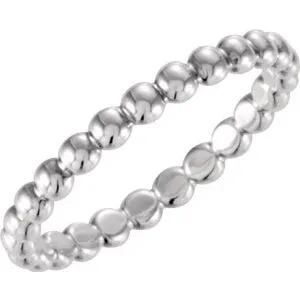 Rings 14K White 25 mm Beaded Stackable Ring Size 6510901009PSTWBC WB Choice Jewelry Rings 14K White 25 mm Beaded Stackable Ring Size 6510901009PSTWBC WB Choice Jewelry