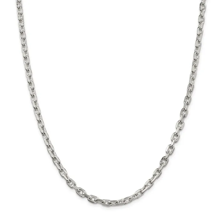Sterling Silver 49mm Beveled Oval Cable ChainWBCQCA15026 WB Choice Jewelry Rings Sterling Silver 49mm Beveled Oval Cable ChainWBCQCA15026 WB Choice Jewelry Rings